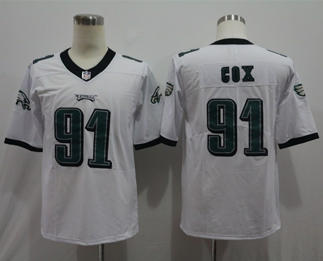 Men's Philadelphia Eagles Fletcher Cox #91 White Jersey
